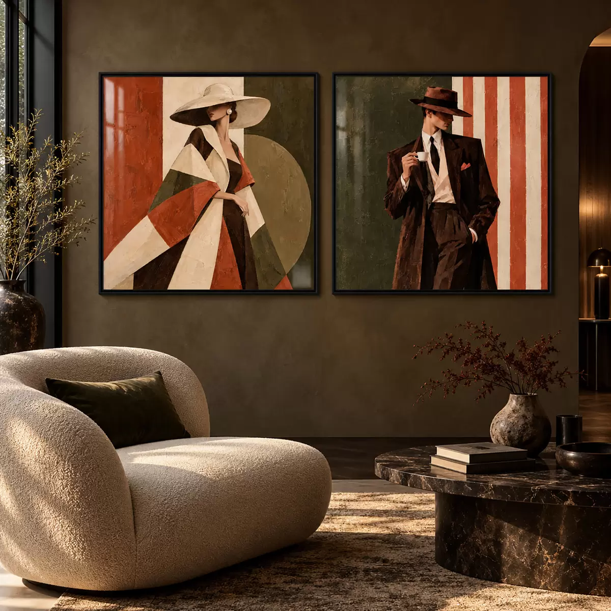 Poster Personajes elegantes con ropa moderna d31116