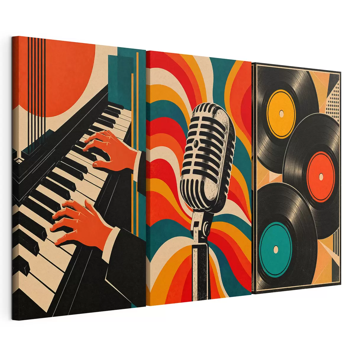 murales de pared Elementos musicales en colores vivos m31115