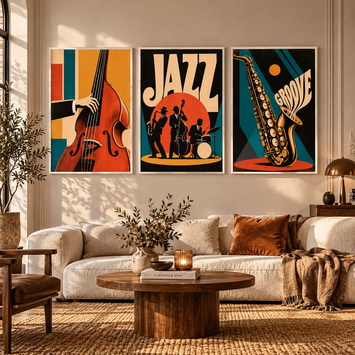 Poster Músicos de jazz con colores vivos d31114