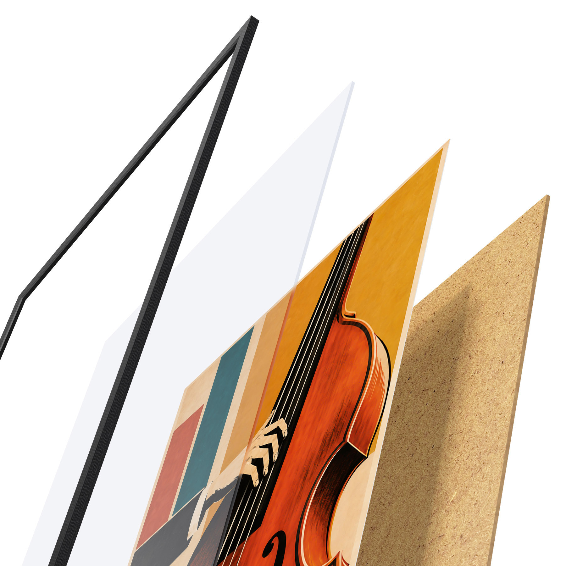 Poster Músicos de jazz con colores vivos d31114