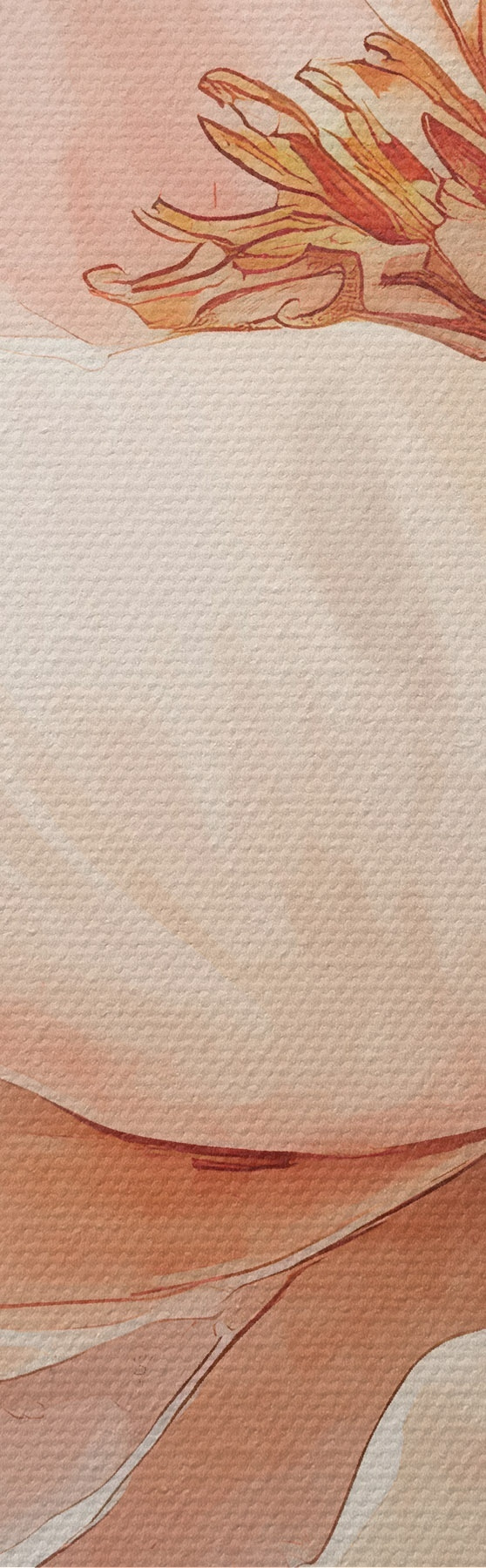 murales de pared Flor en acuarela rosa-beige s51098