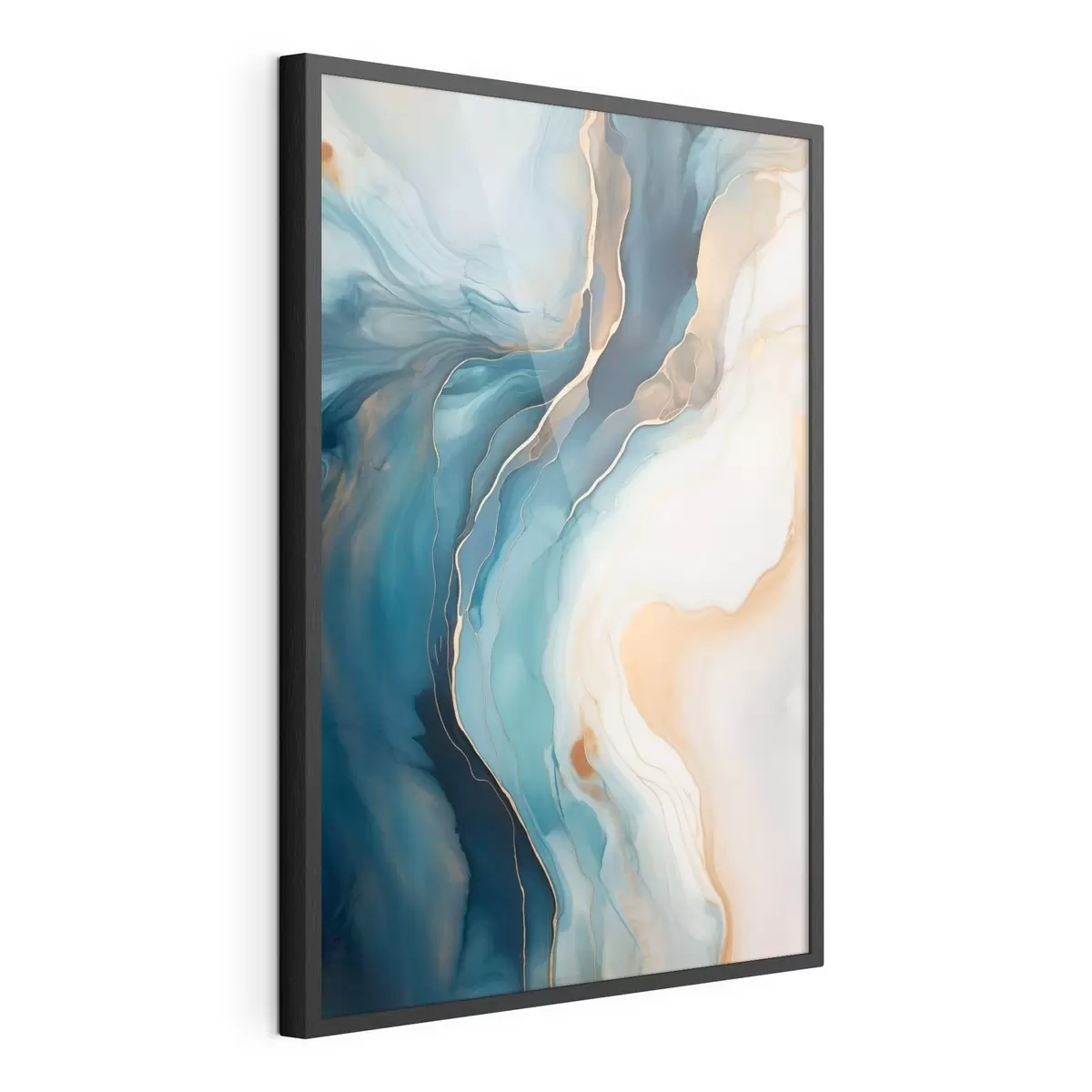 Poster Mármol esmeralda con vetas ámbar f51083