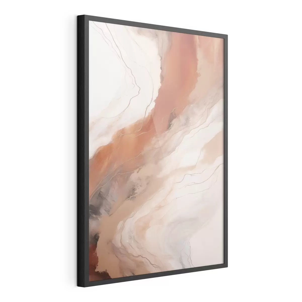 Poster Olas de arte fluido en tonos terracota cálidos f51085