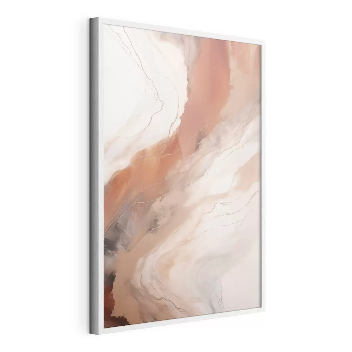 Poster Olas de arte fluido en tonos terracota cálidos f51085