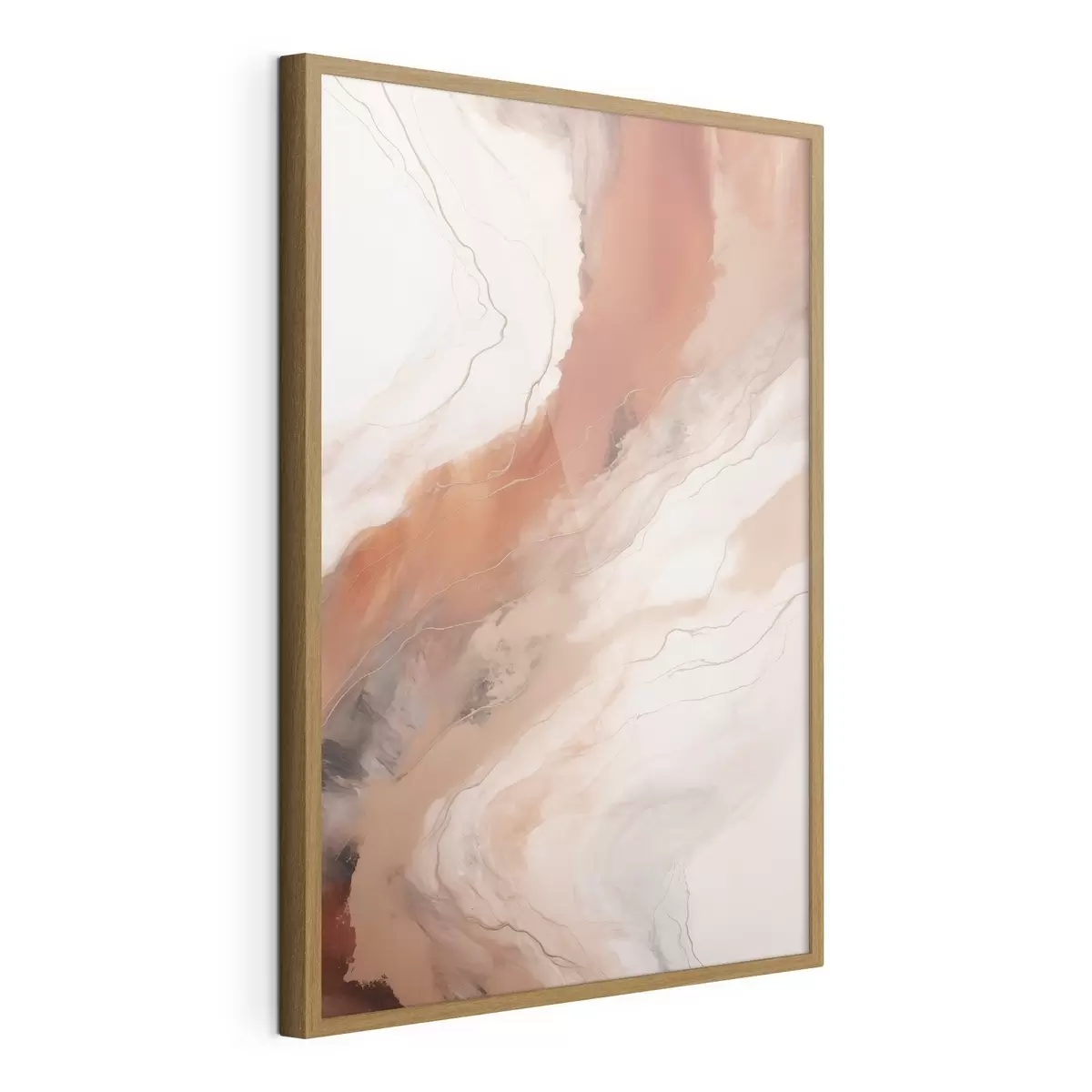 Poster Olas de arte fluido en tonos terracota cálidos f51085