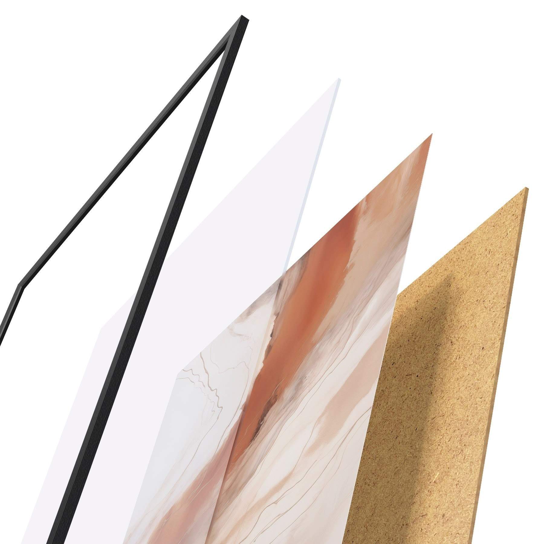 Poster Olas de arte fluido en tonos terracota cálidos f51085