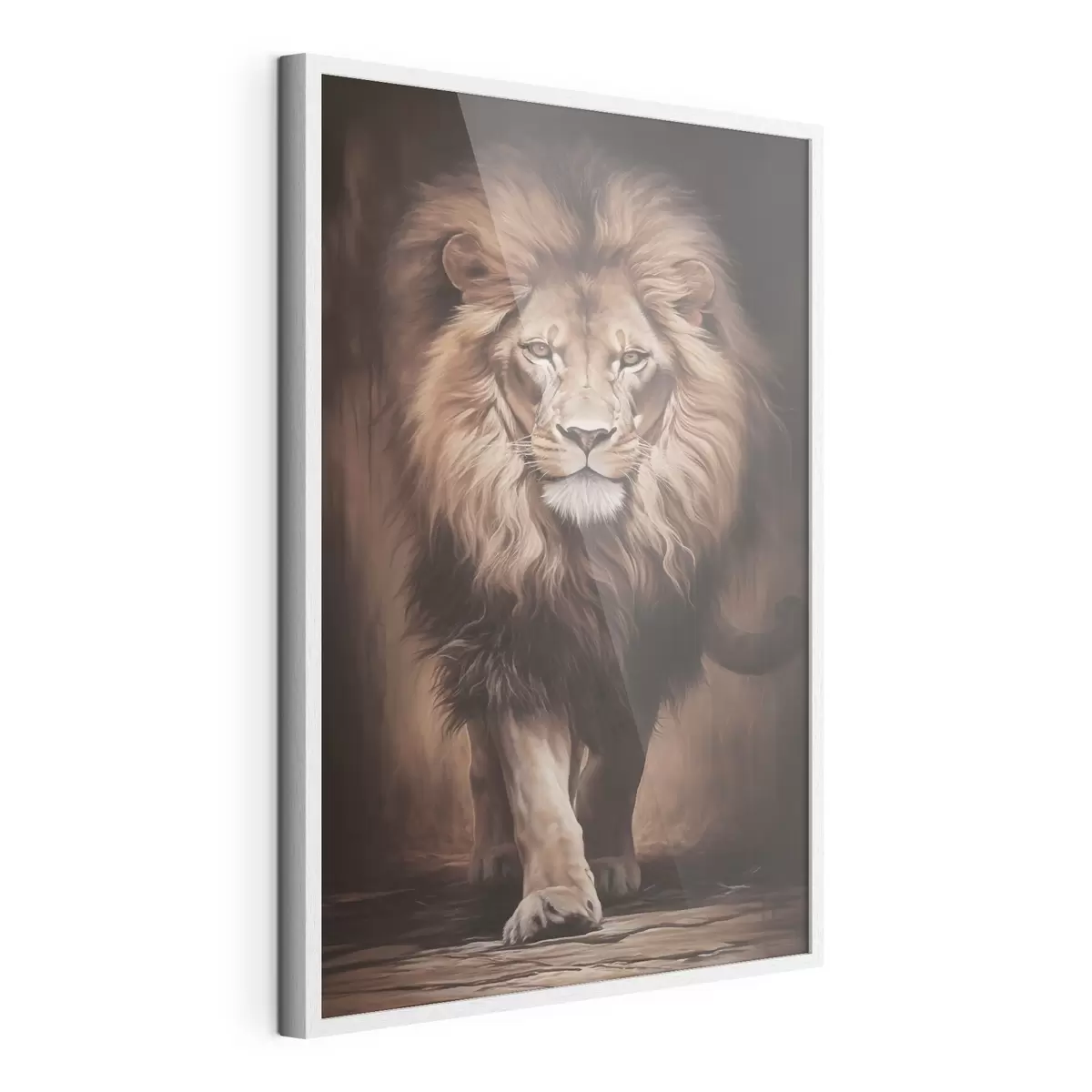 Poster Majestuoso león en un interior oscuro f51087