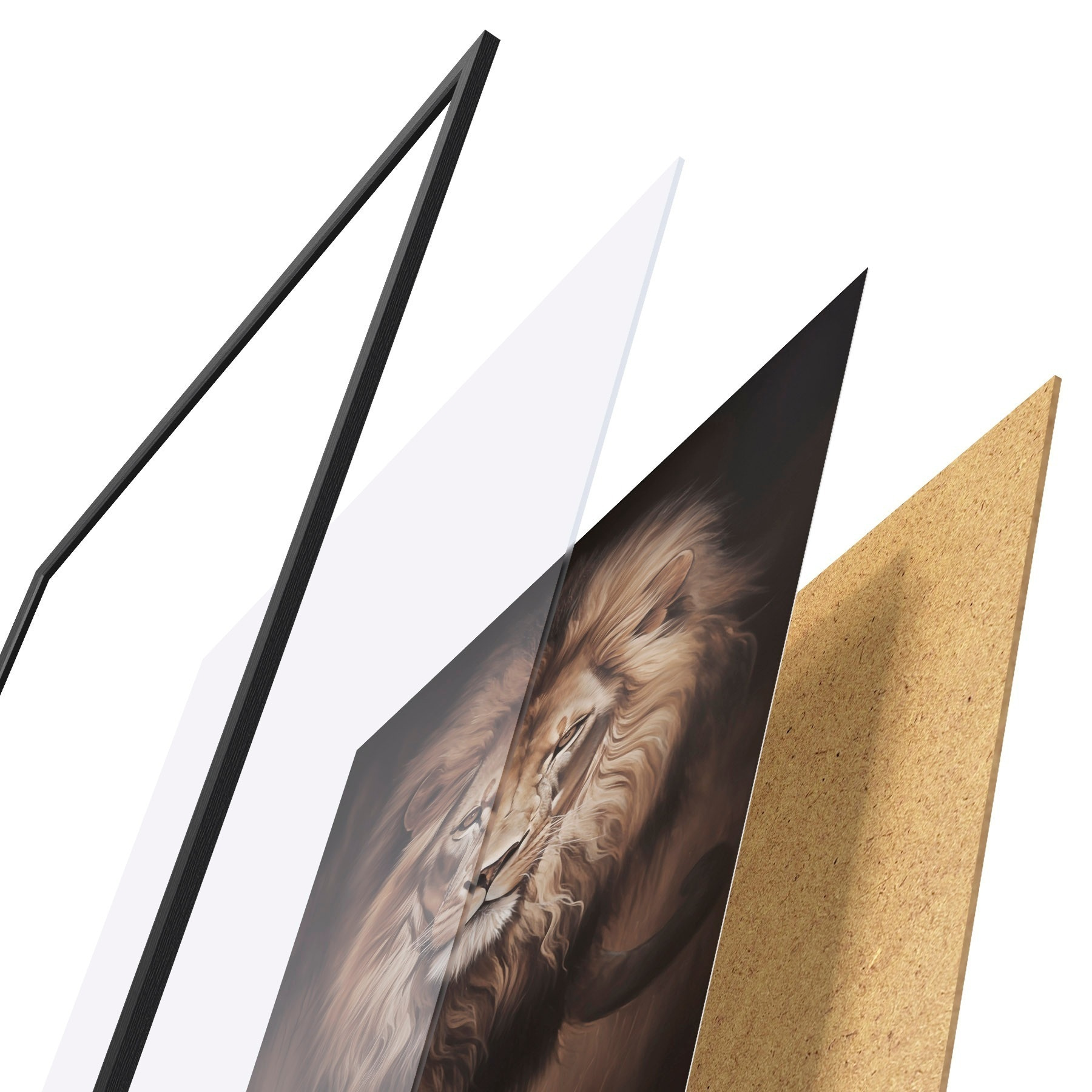 Poster Majestuoso león en un interior oscuro f51087