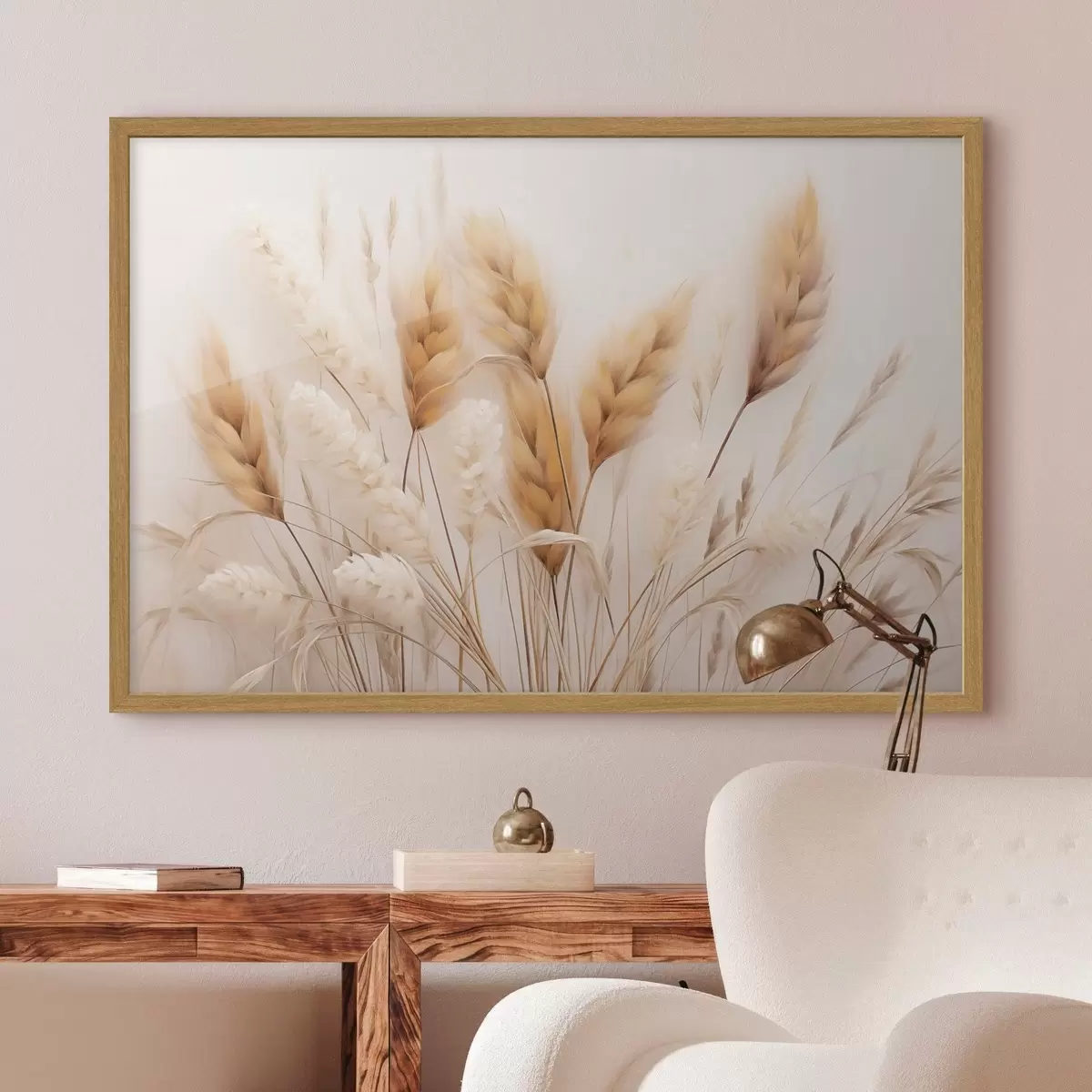 Poster Hierba de la pampa mullida en estilo ecológico f51093