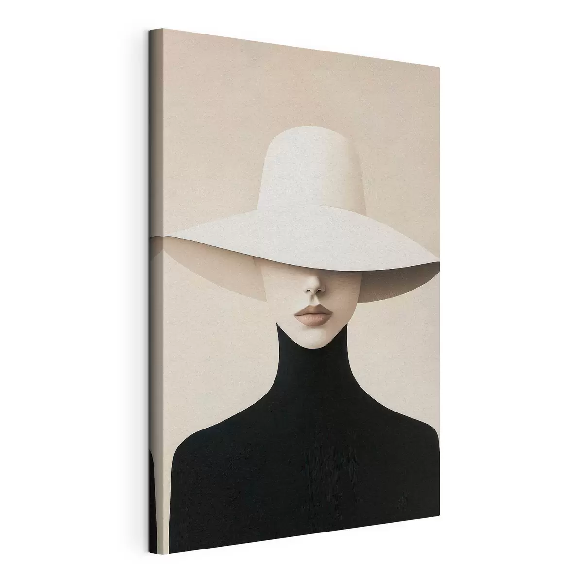 murales de pared Mujer con sombrero blanco s51146