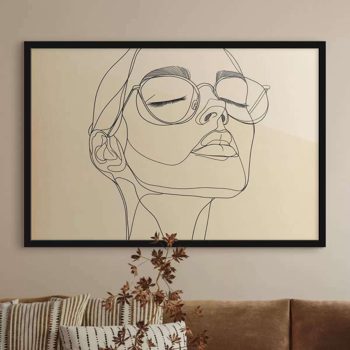Poster Retrato lineal de una mujer f51145