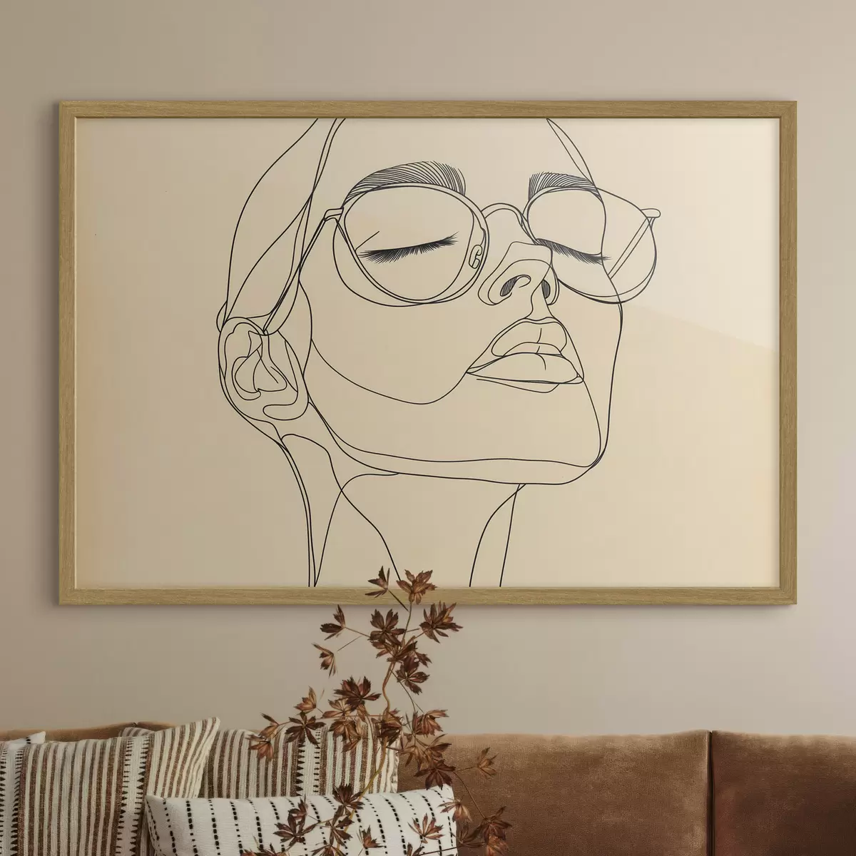 Poster Retrato lineal de una mujer f51145
