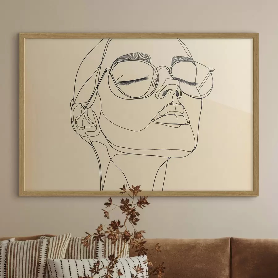 murales de pared Retrato lineal de una mujer f51145
