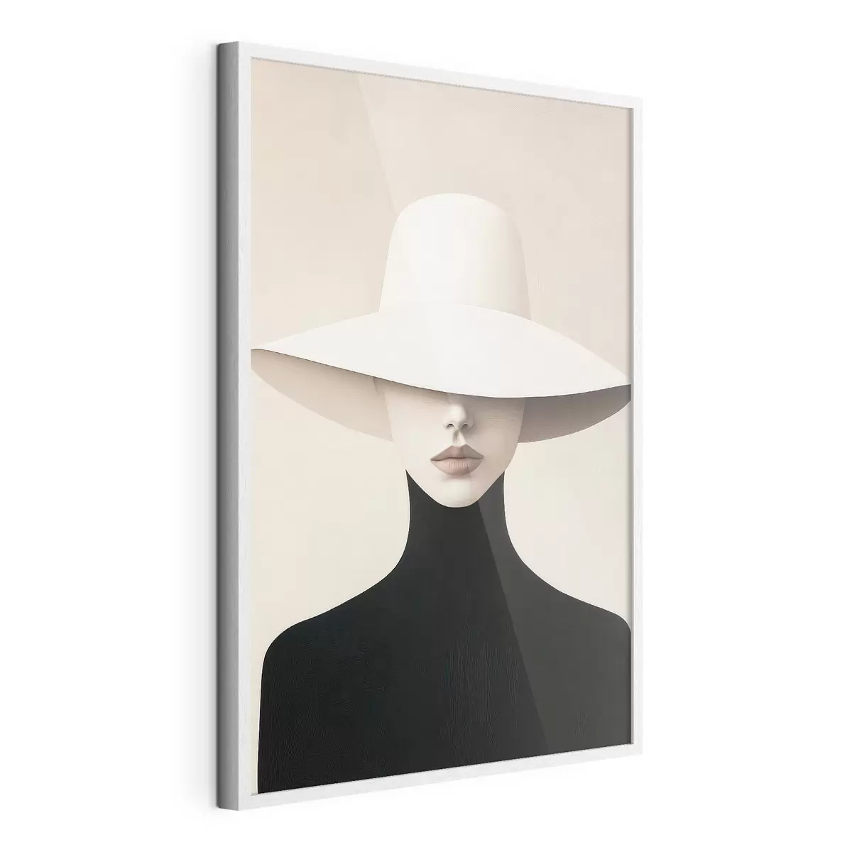 Poster Mujer con sombrero blanco f51146