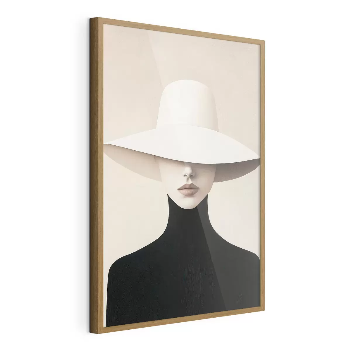 Poster Mujer con sombrero blanco f51146