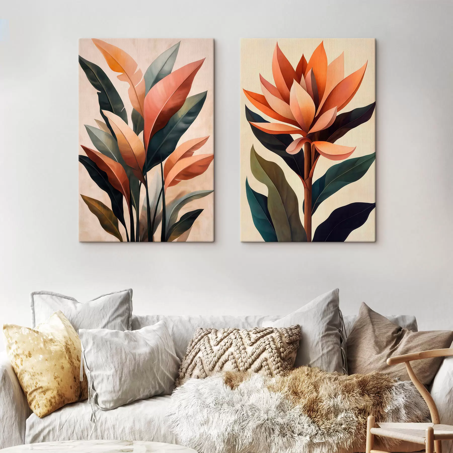 murales de pared Flores y hojas abstractas m31105