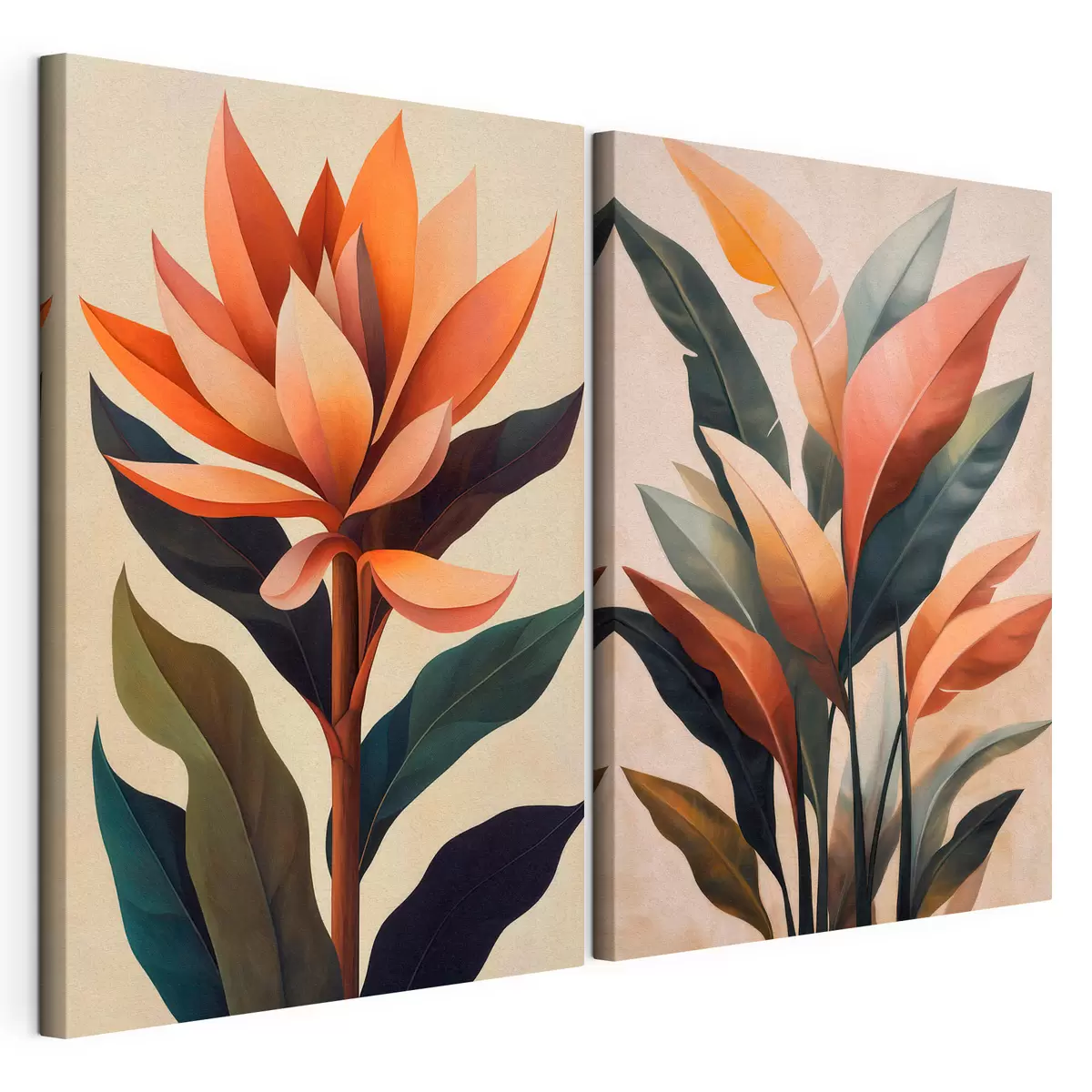 murales de pared Flores y hojas abstractas m31105