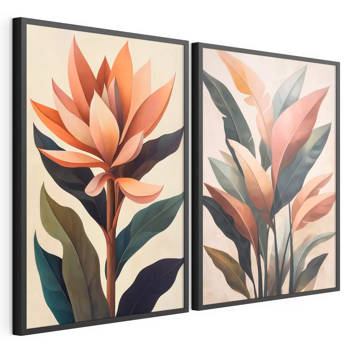 Poster Flores y hojas abstractas d31105
