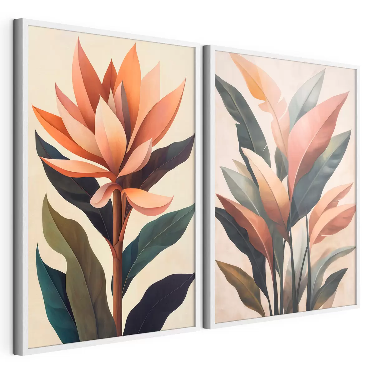 Poster Flores y hojas abstractas d31105