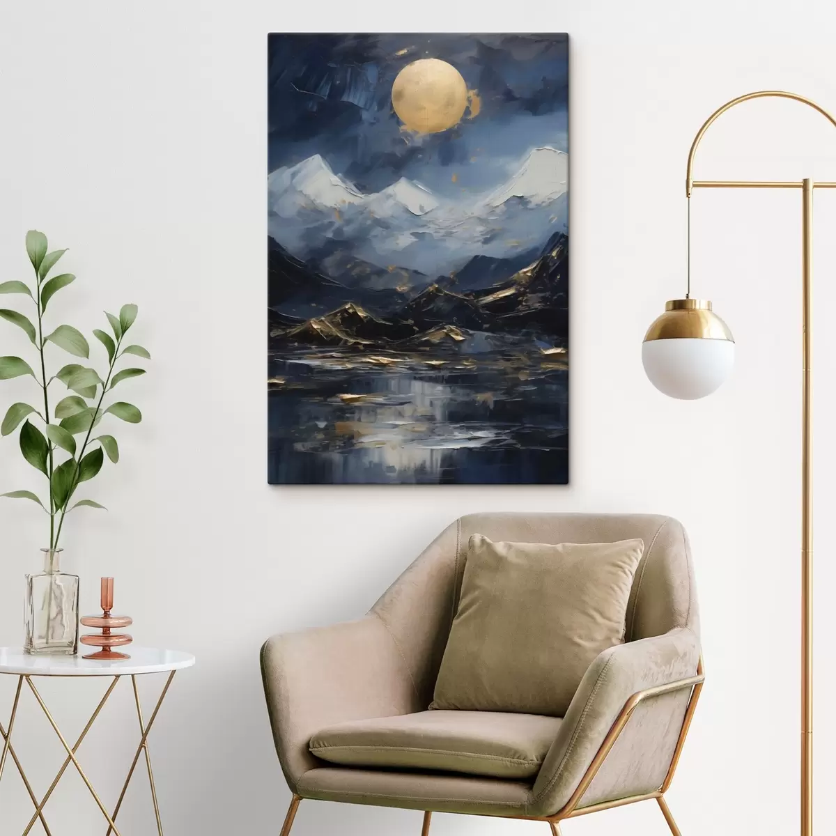 murales de pared Paisaje de montaña, imitación de un cuadro s51164