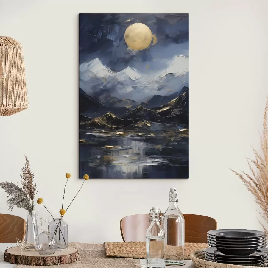 murales de pared Paisaje de montaña, imitación de un cuadro s51164