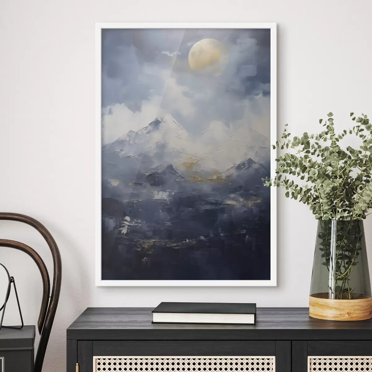 Poster Paisaje nocturno de montaña, imitación de un cuadro f51165