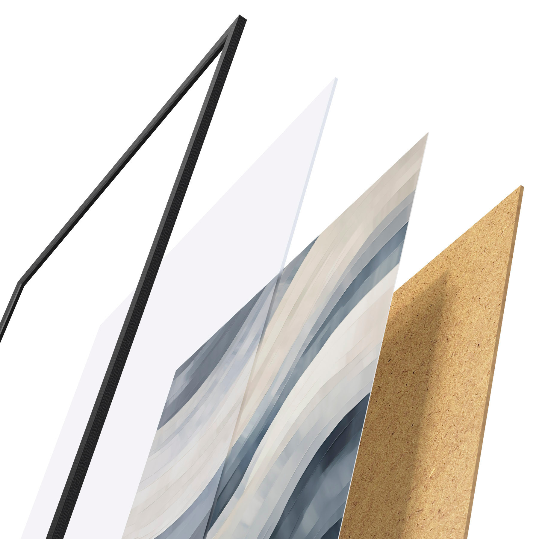 Poster Rayas anchas abstractas, imitación de un cuadro f51170