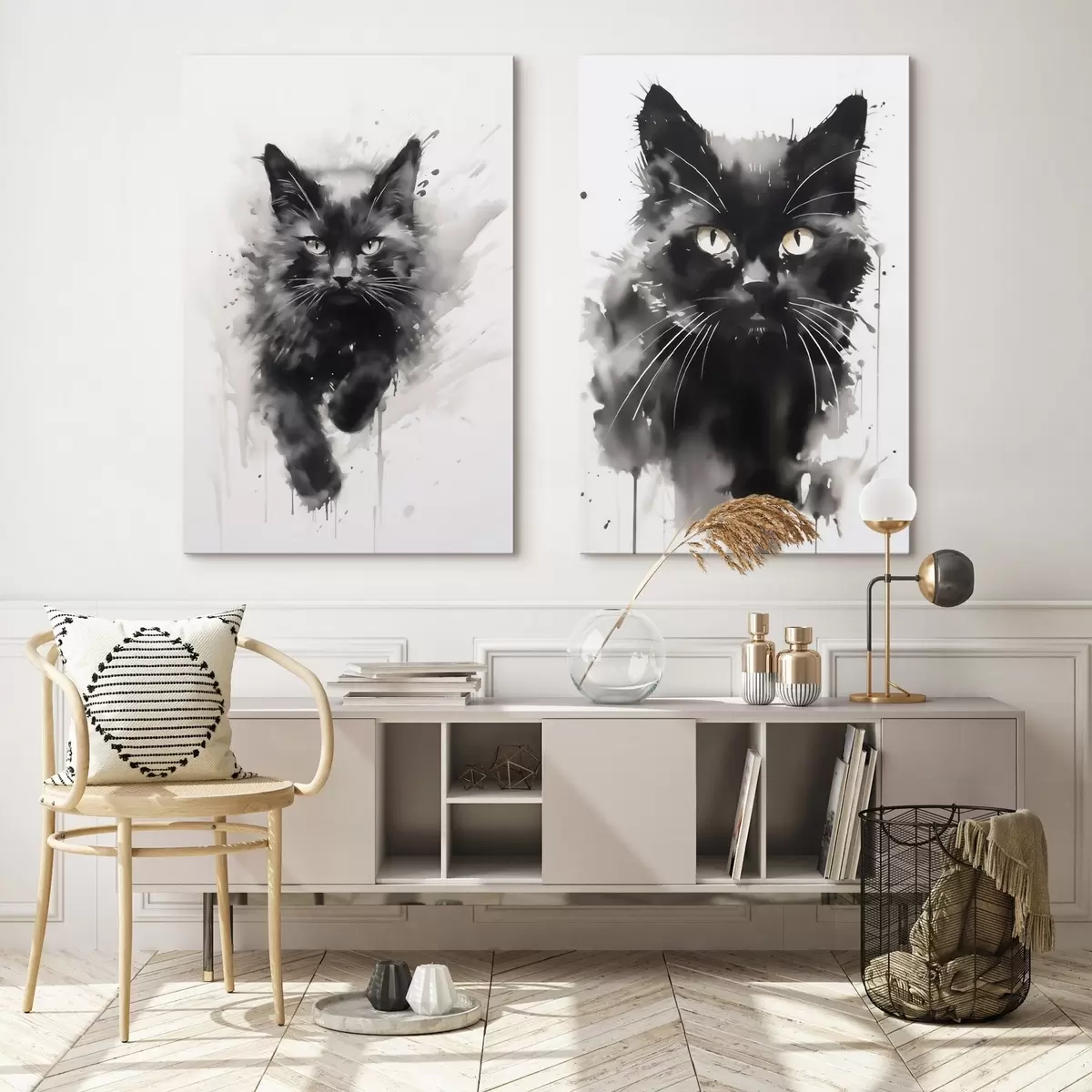 murales de pared Gato, imitación de un cuadro m31110