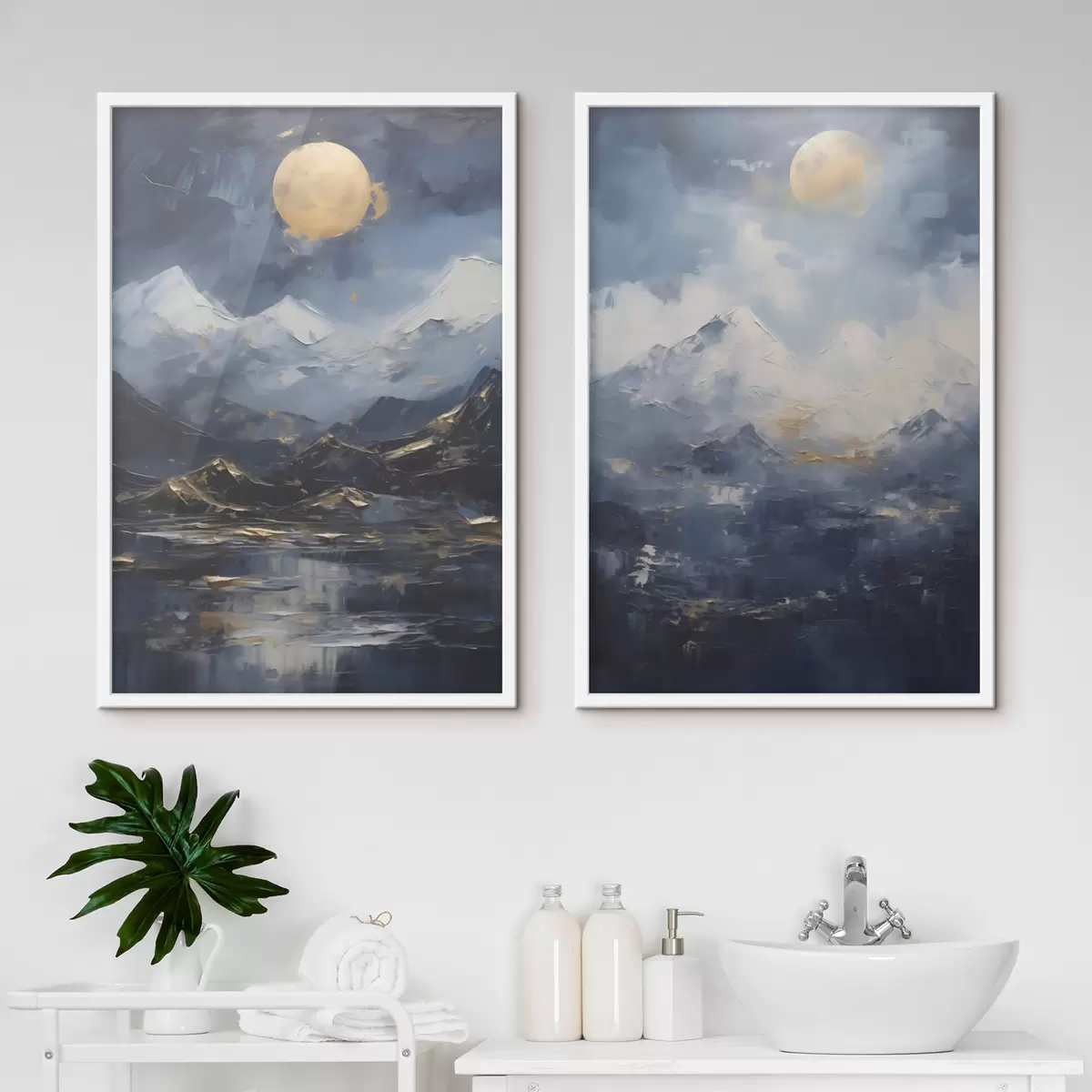 Poster Paisaje de montaña, imitación de un cuadro d31108