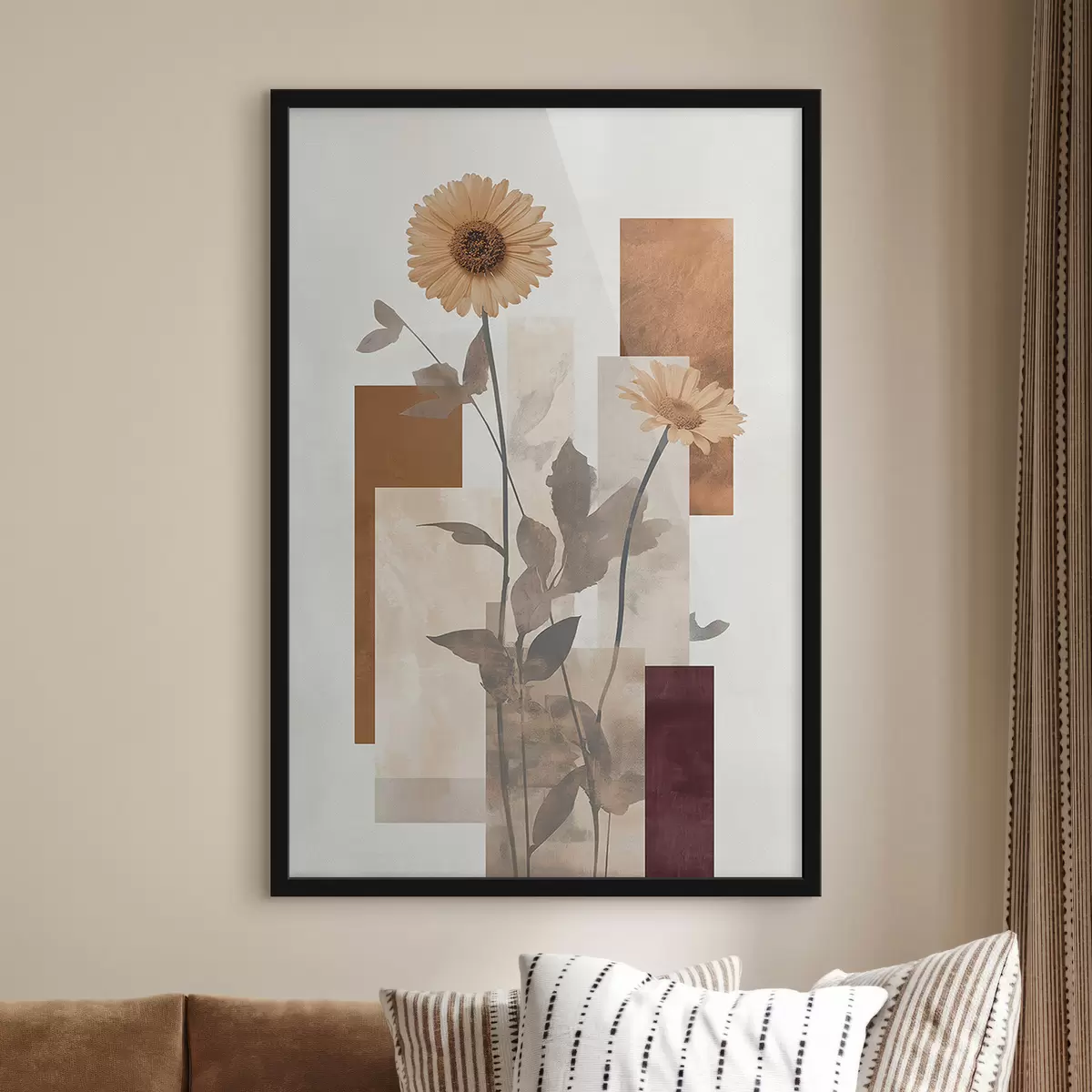 Poster Flores y formas geométricas f51179