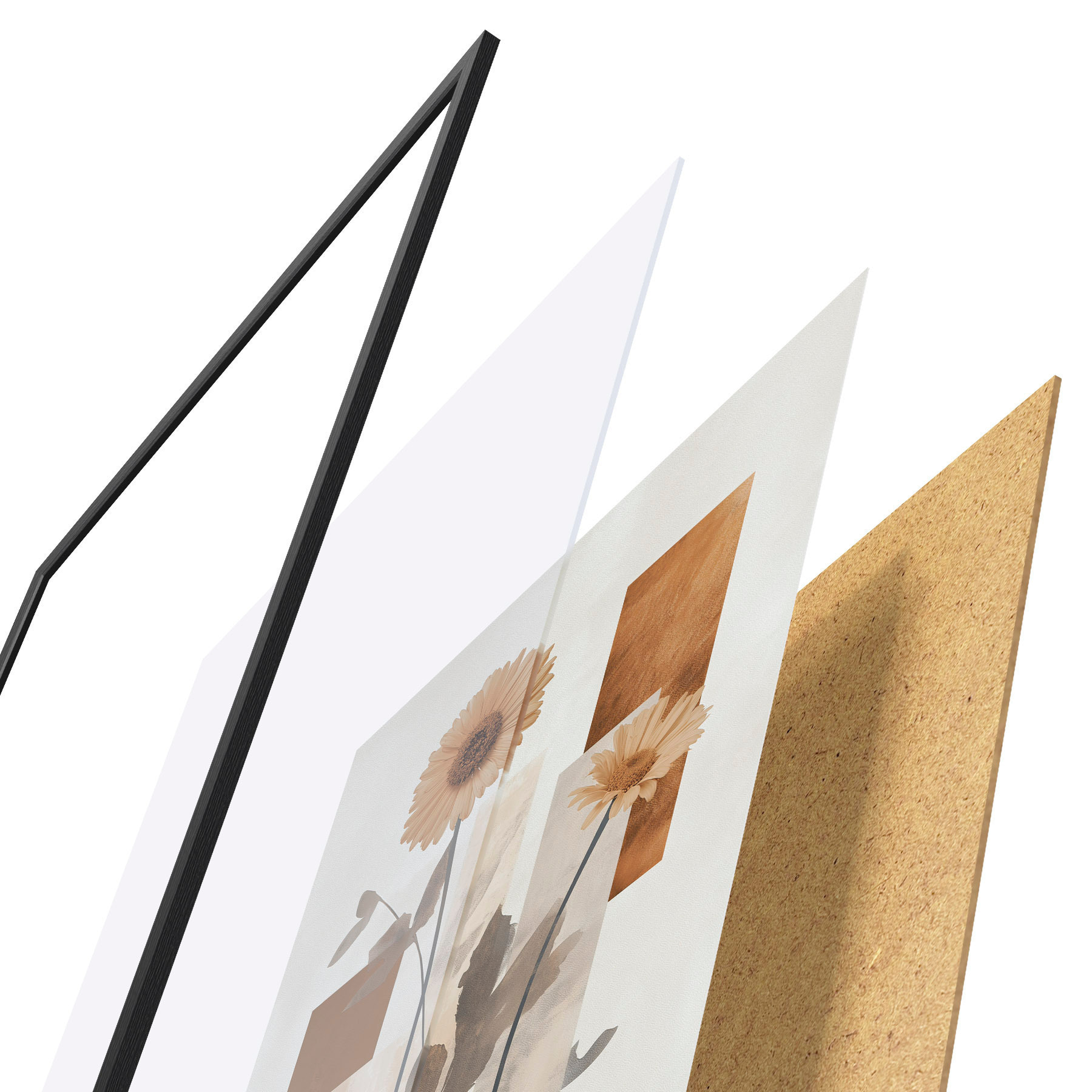 Poster Flores y formas geométricas f51179