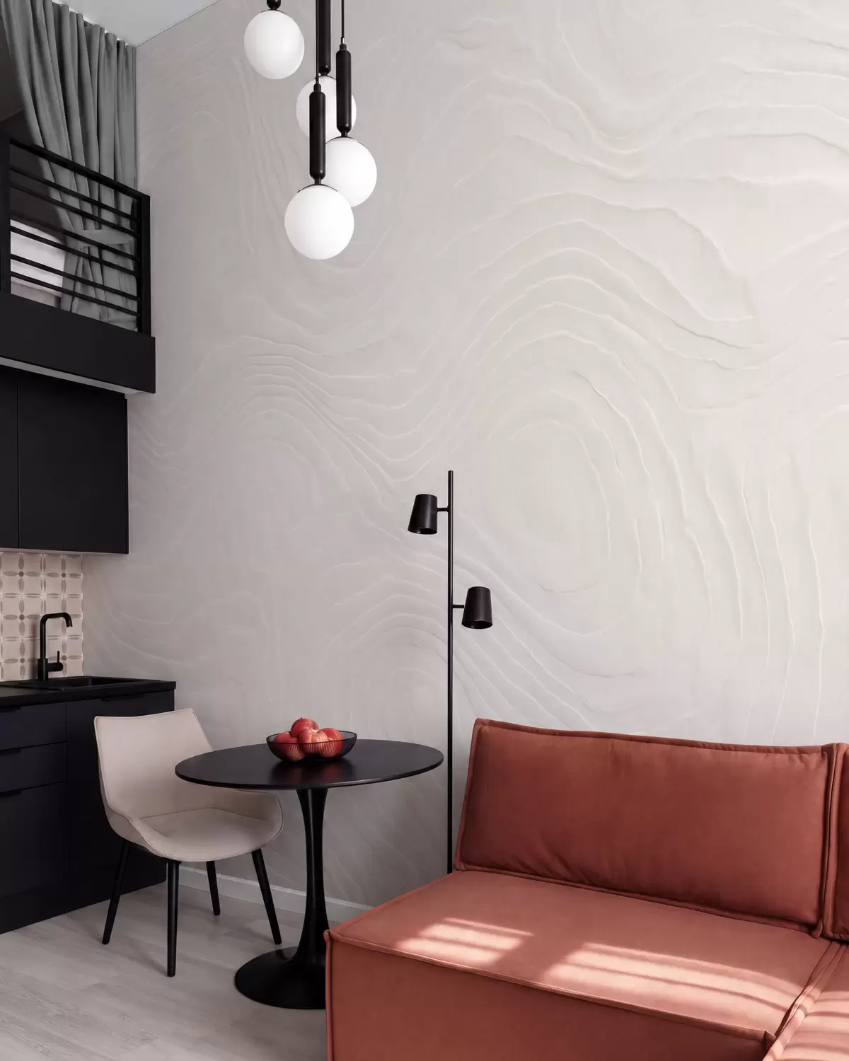 murales de pared Textura abstracta y ligera con líneas onduladas y un efecto de yeso natural w10092