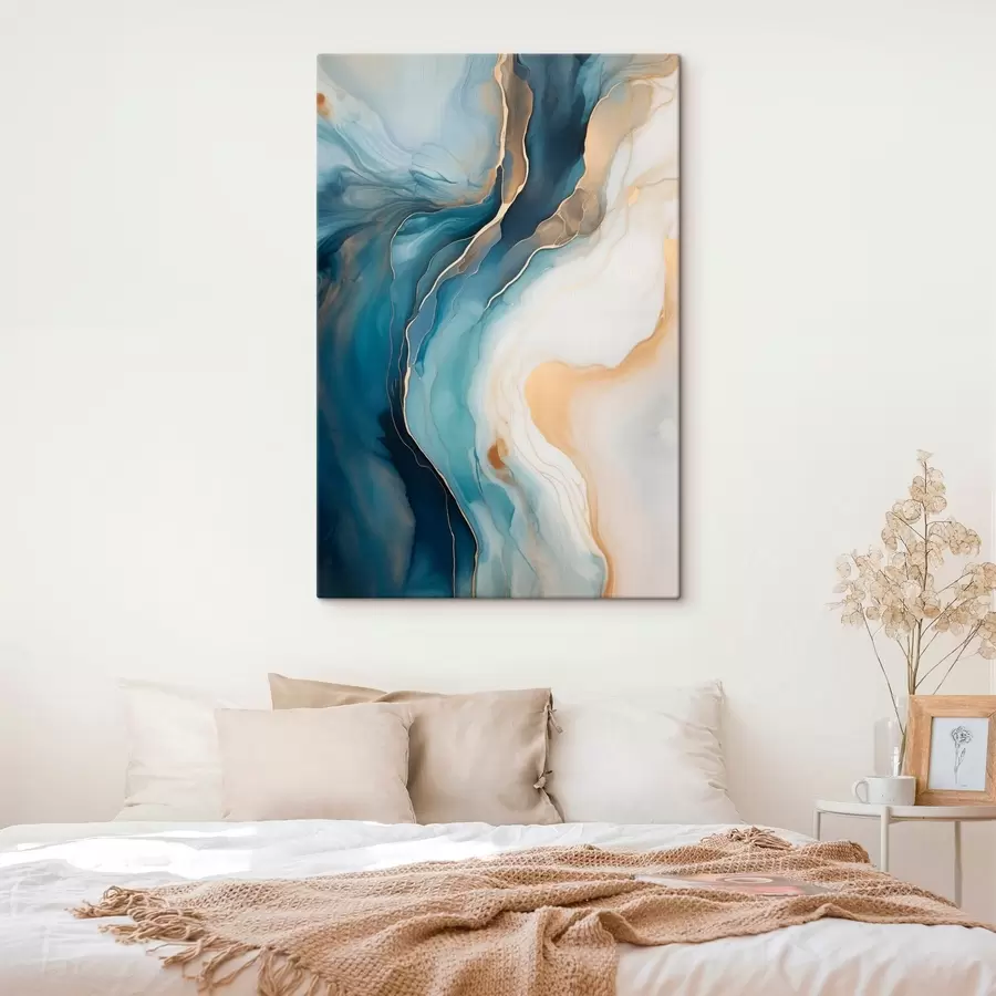 murales de pared Mármol esmeralda con vetas ámbar s51083
