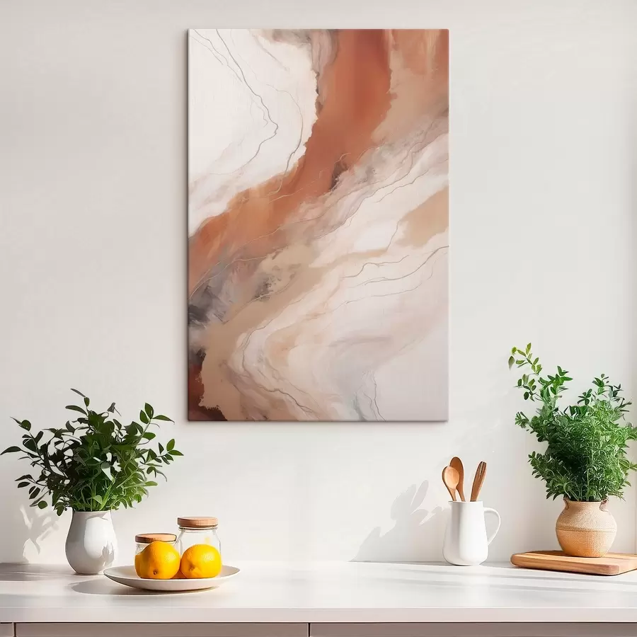 murales de pared Olas de arte fluido en tonos terracota cálidos s51085