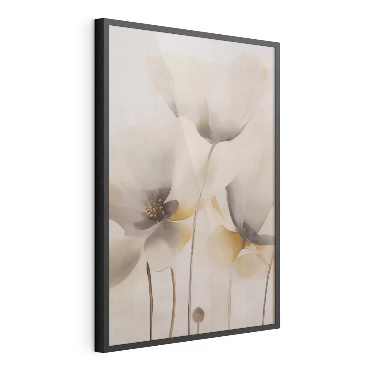 Poster Amapolas etéreas en tonos beige f51090