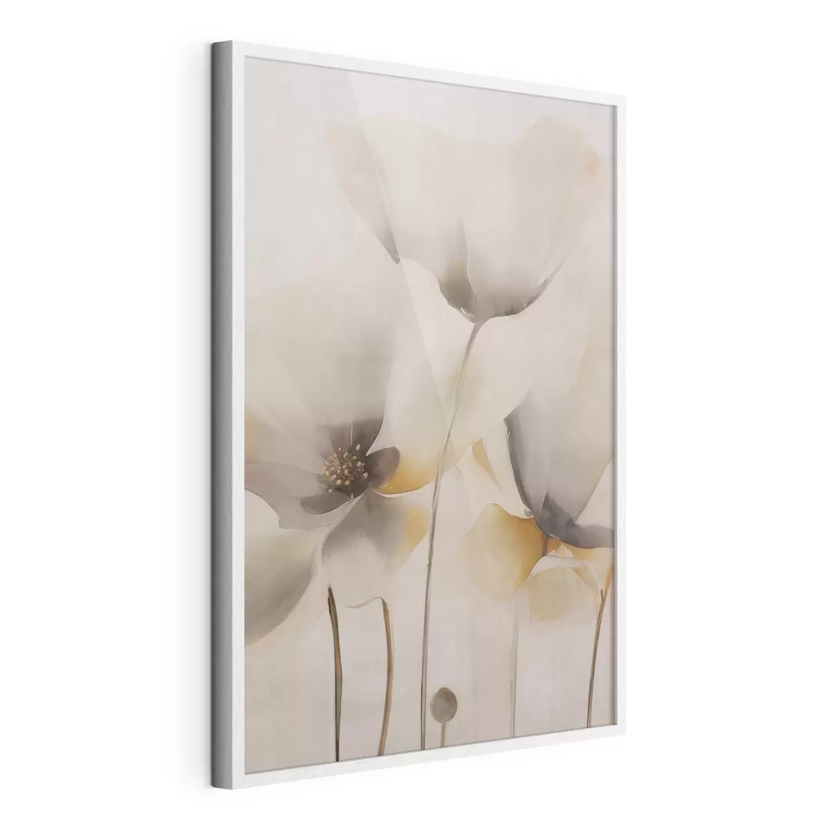 Poster Amapolas etéreas en tonos beige f51090