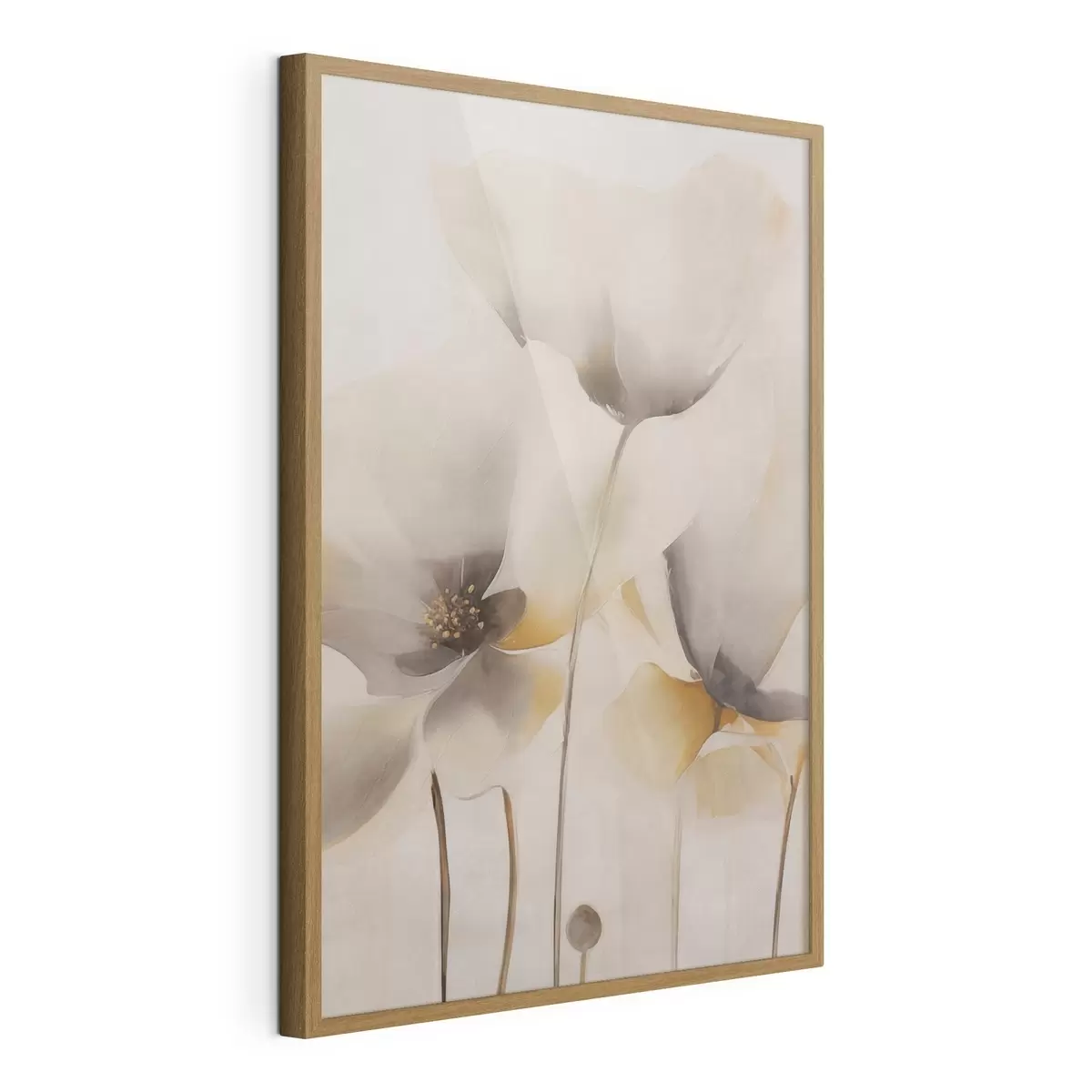 Poster Amapolas etéreas en tonos beige f51090