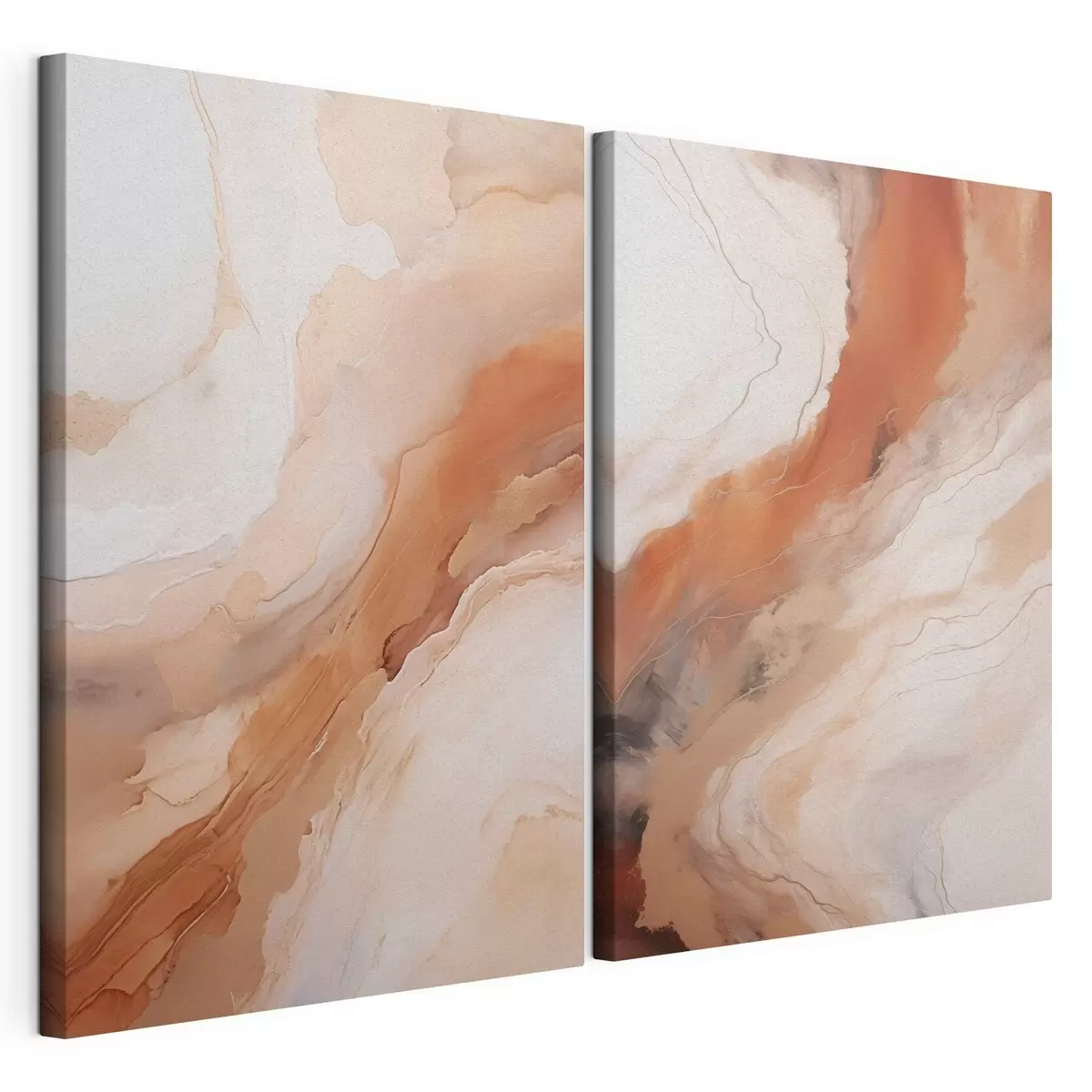 murales de pared Capas de arte fluido en tonos beige y terracota m31089