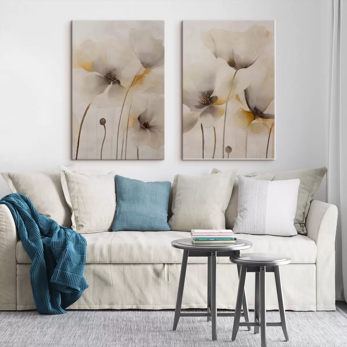 murales de pared Amapolas etéreas en tonos pastel m31090