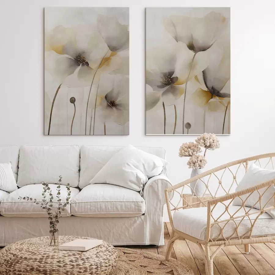 murales de pared Amapolas etéreas en tonos pastel m31090