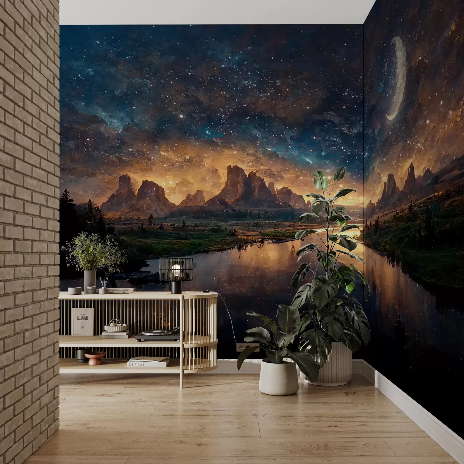 murales de pared Noche magica en otro mundo u79812