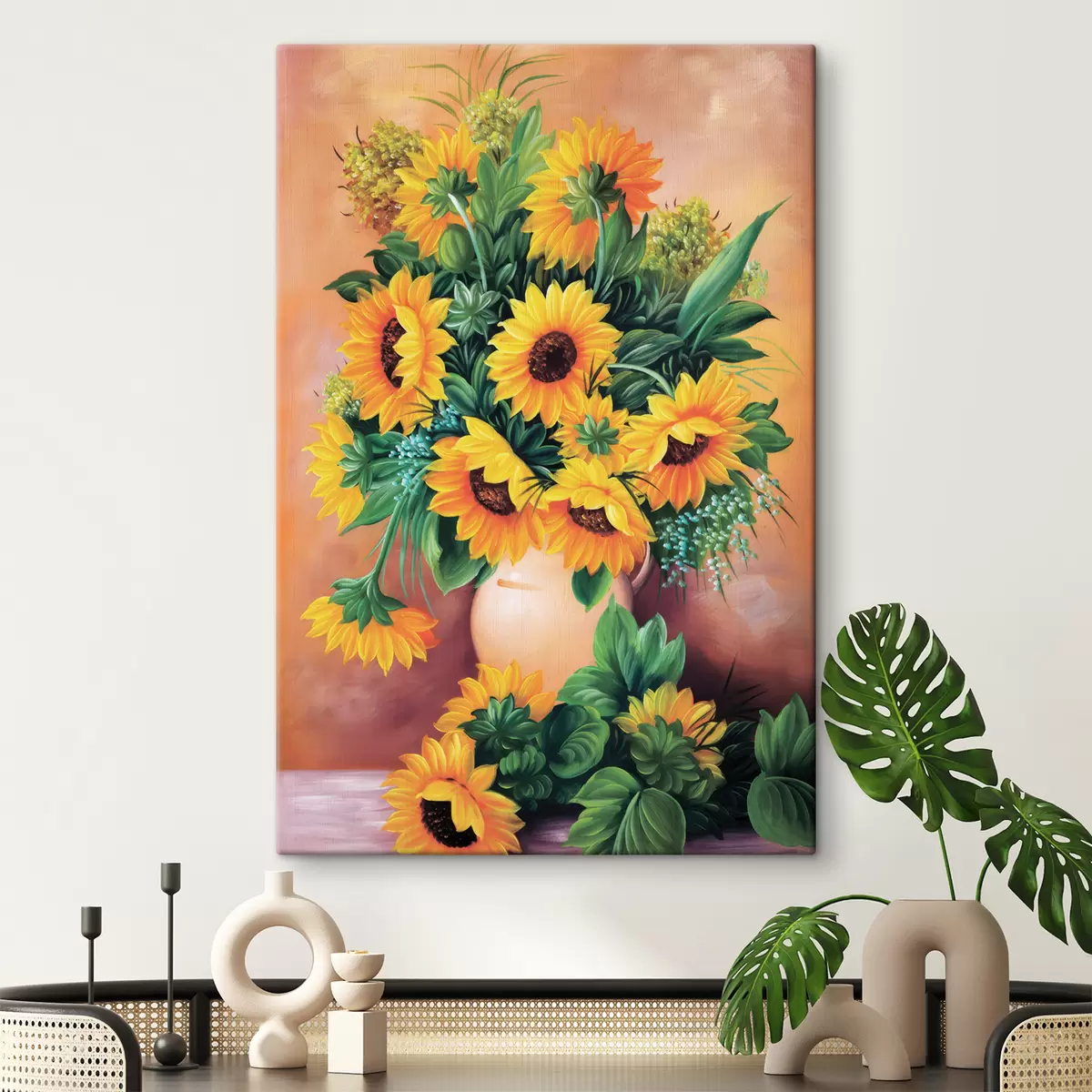 murales de pared Girasoles en un florero s00860