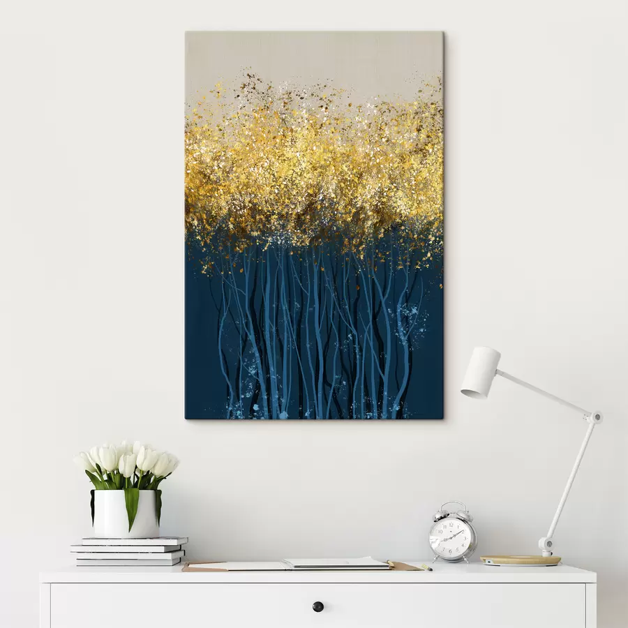 murales de pared árboles con hojas doradas s01893