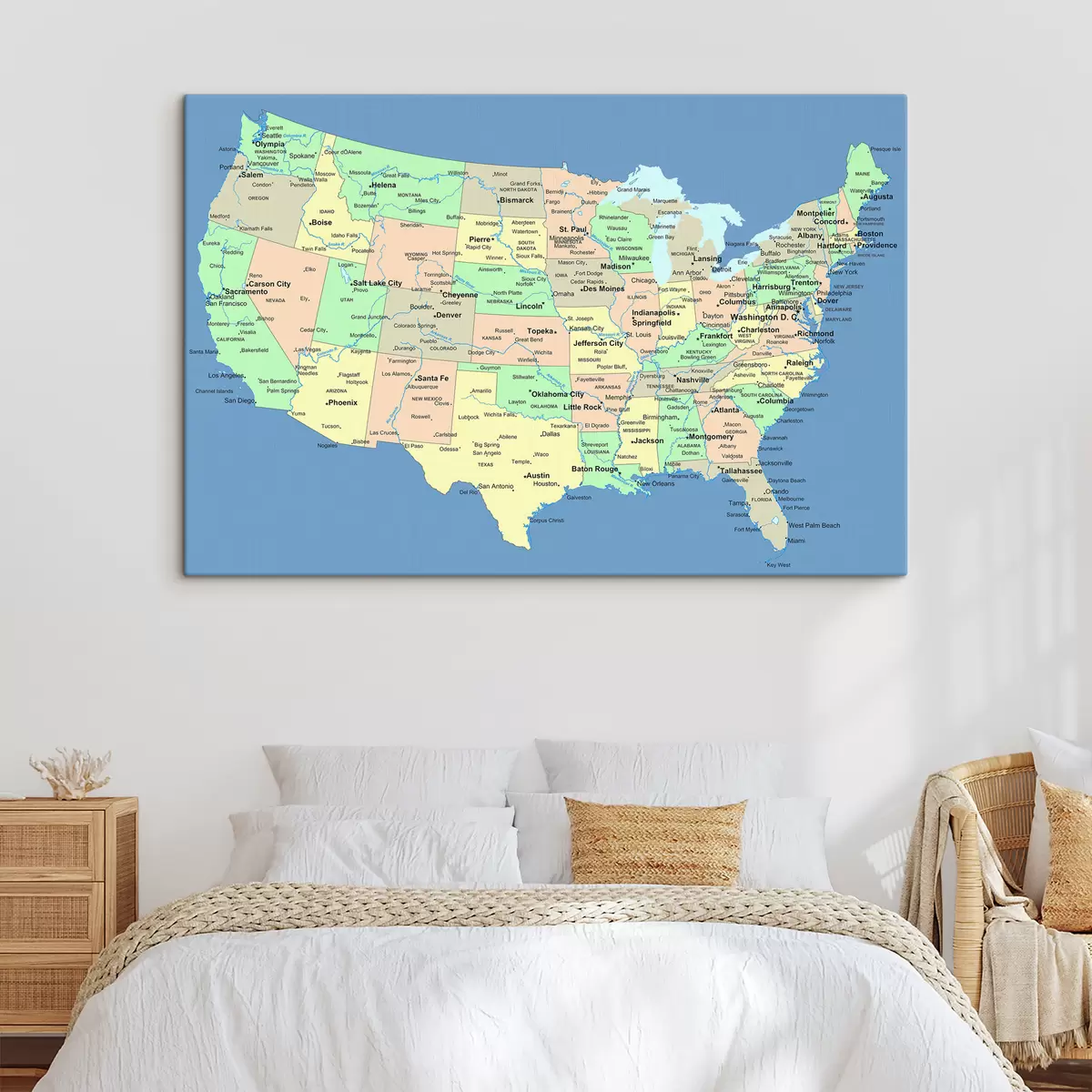 murales de pared Mapa, ecorregión y mundo s09911