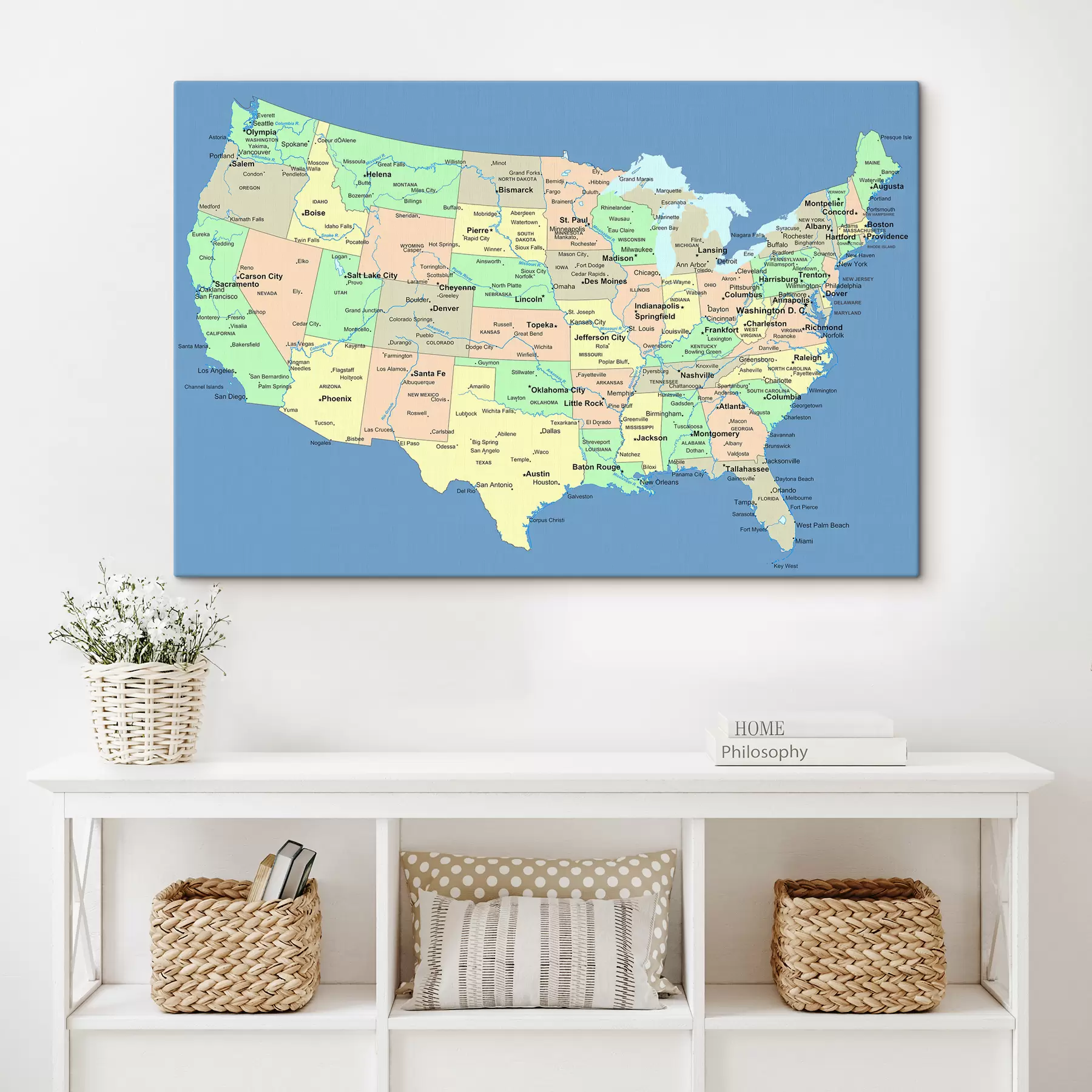 murales de pared Mapa, ecorregión y mundo s09911