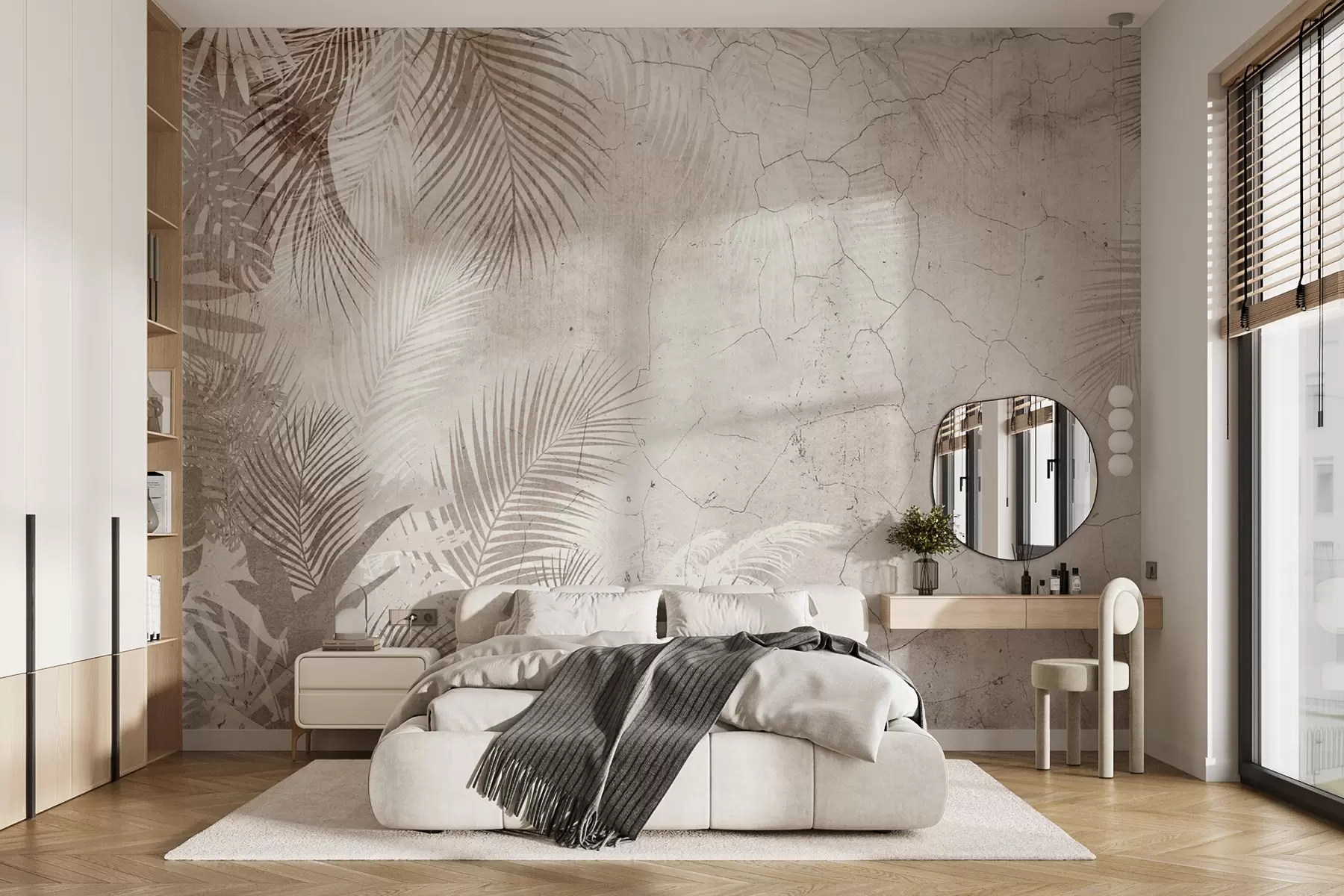murales de pared Hojas 3D glamorosas con estilo grunge u73583