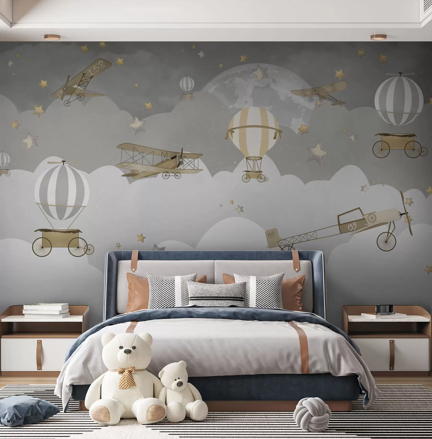 murales de pared Aviones y globos para niños u73883