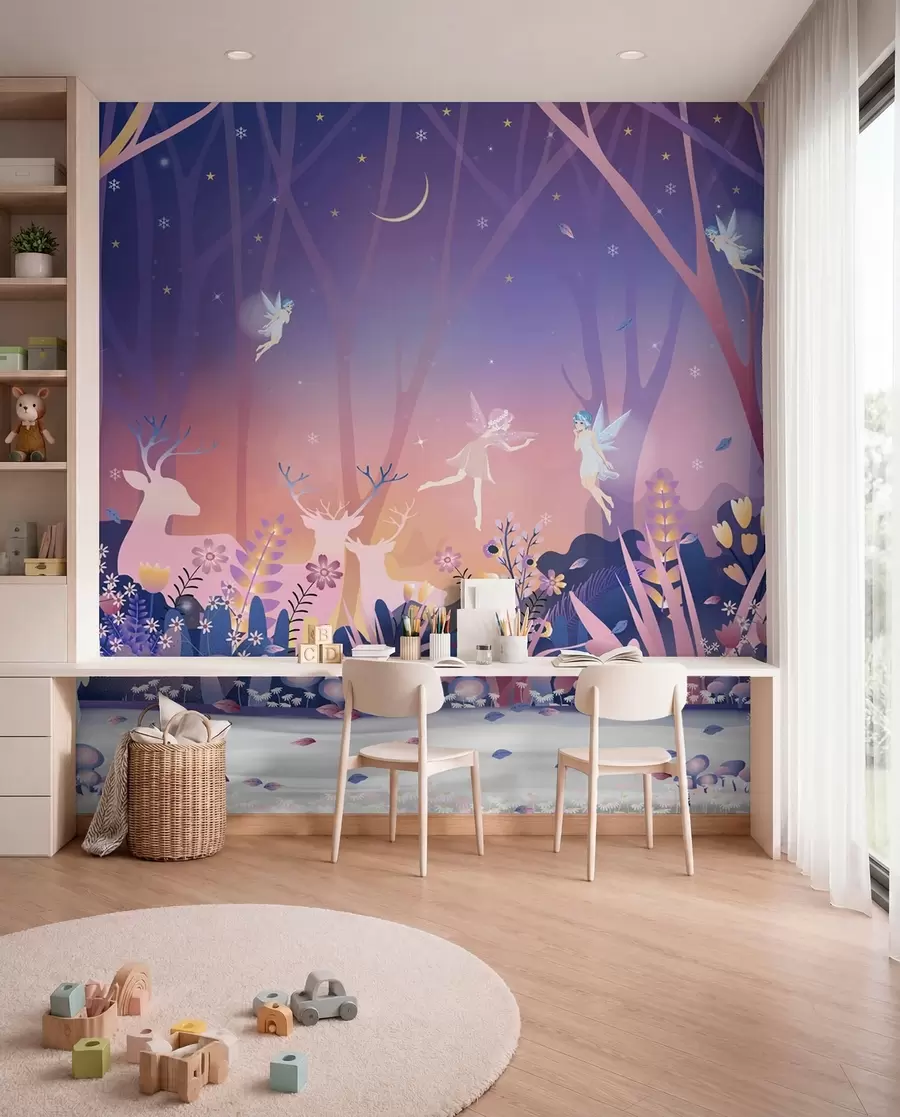 murales de pared Baile nocturno en el bosque de hadas u73899