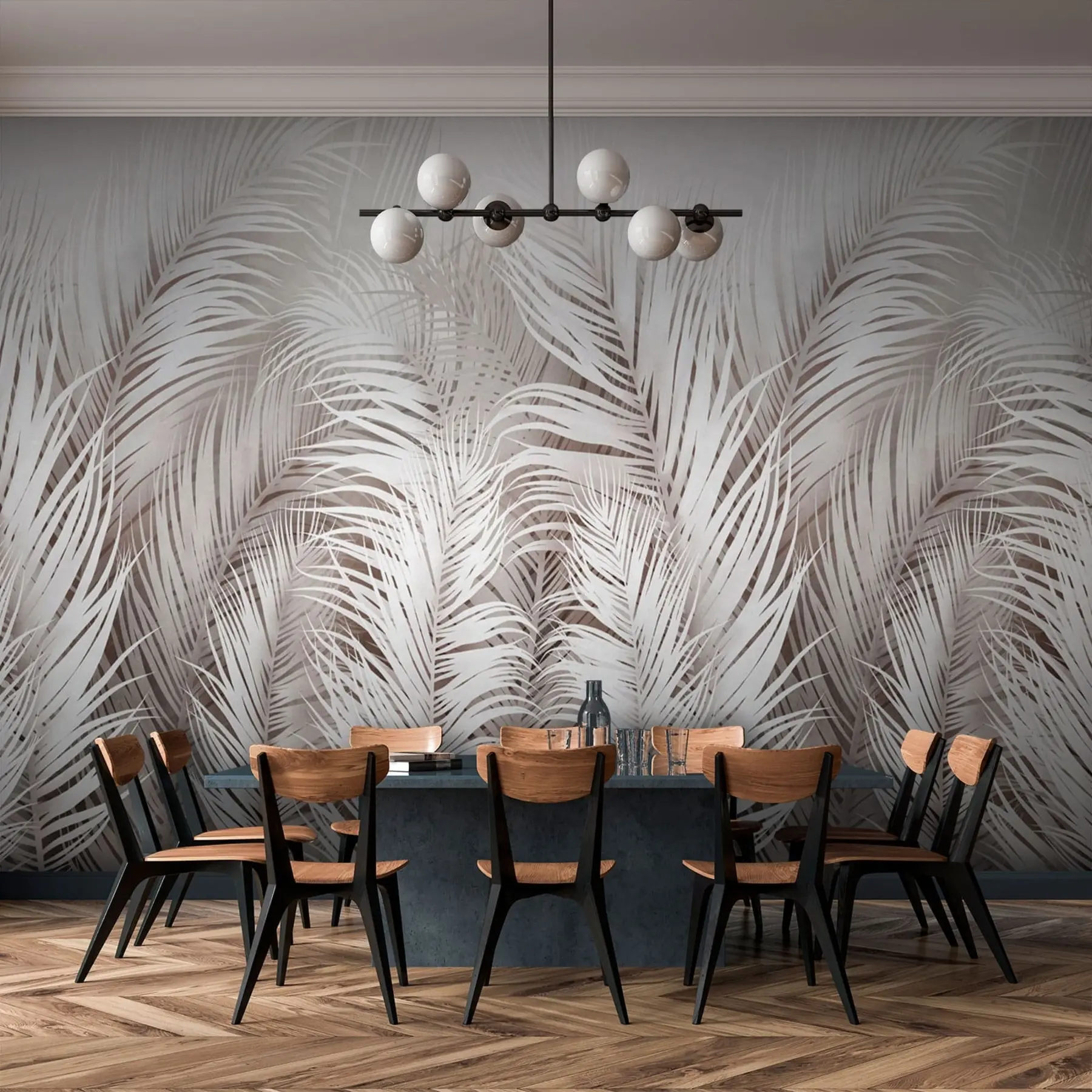 murales de pared Helechos blancos u73821