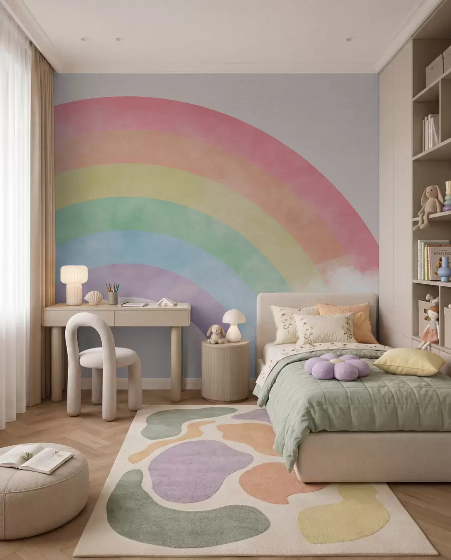 murales de pared Nube y arco iris en el fondo u93619